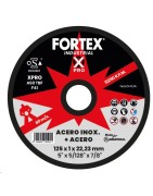 Disc cut steel + stainless steel.